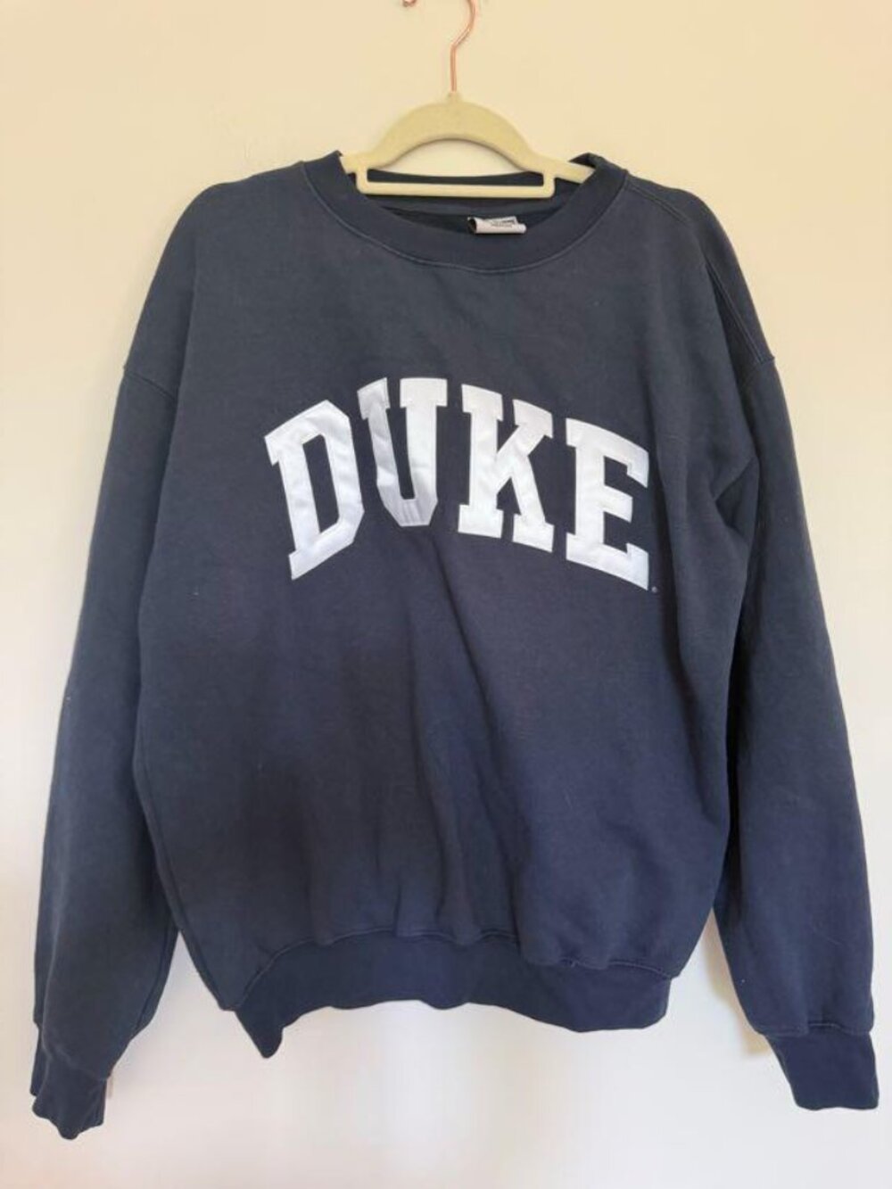 Duke Blue Devils Pullover Crew Neck Sweatshirt Collegiate Vintage Blue - Medium
